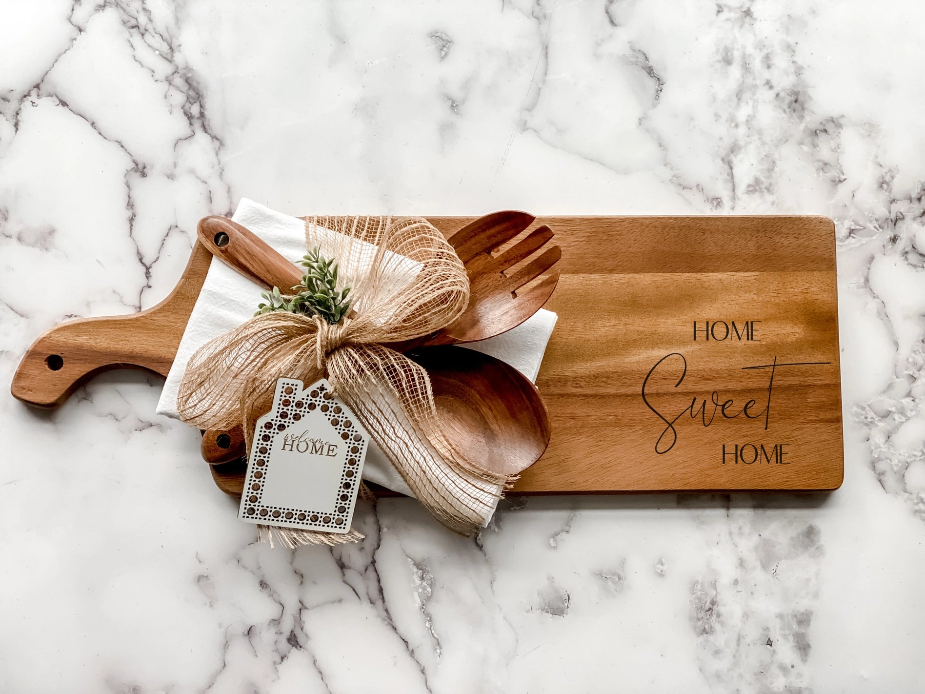 Home Sweet Home Acacia Board Gift Set