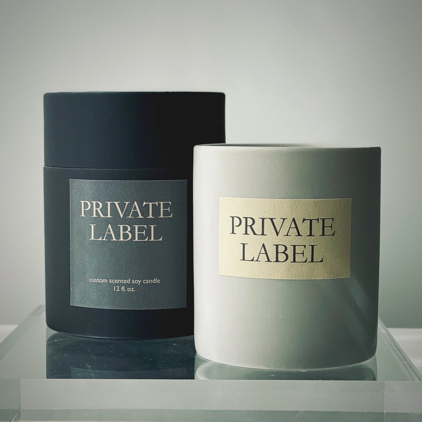 Private Label Concrete Ceramic Candles 12 oz