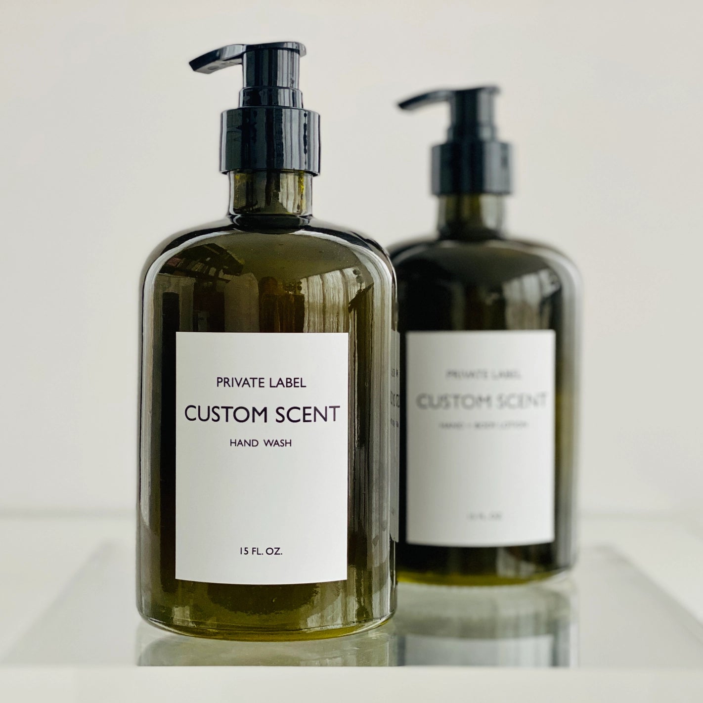 Private Label Scented Hand and Body Wash Soap | Bottle Green