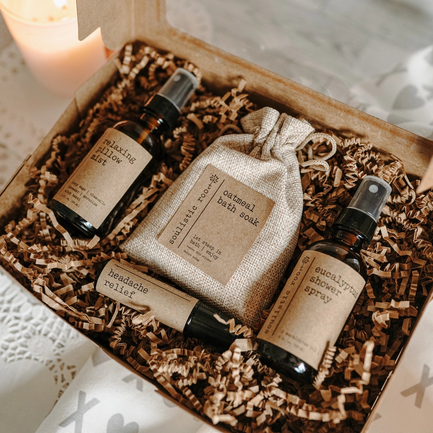 Gift Set- Shower Spray, Pillow Spray, Headache, Oatmeal Soak