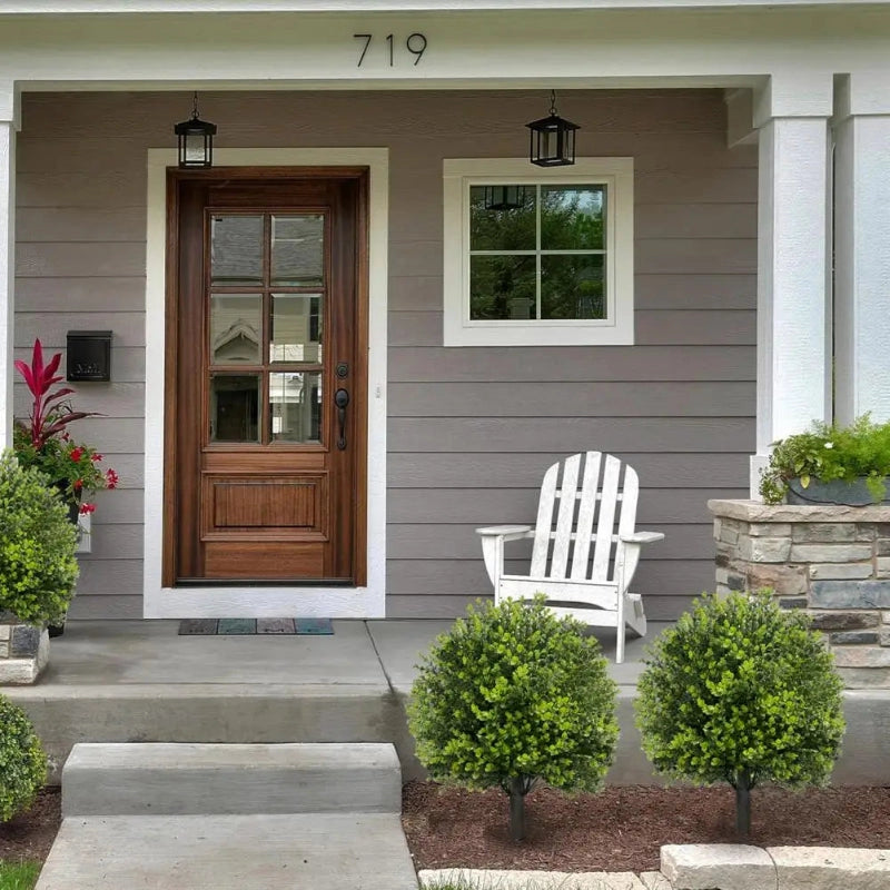 Green Artificial Uv Resistant Boxwood Trees