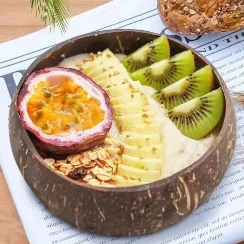 Rustic Coconut Shell Bowl and Spoon Set