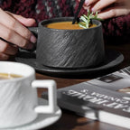 Ceramic Coffee Mug with Saucer