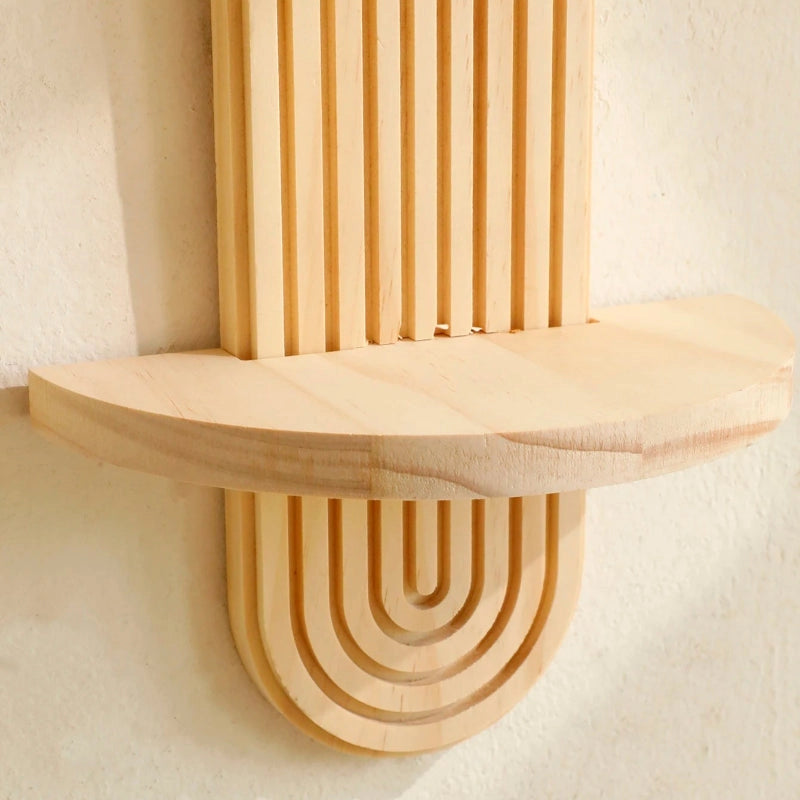 Geometric Wood Wall Mounted Shelf