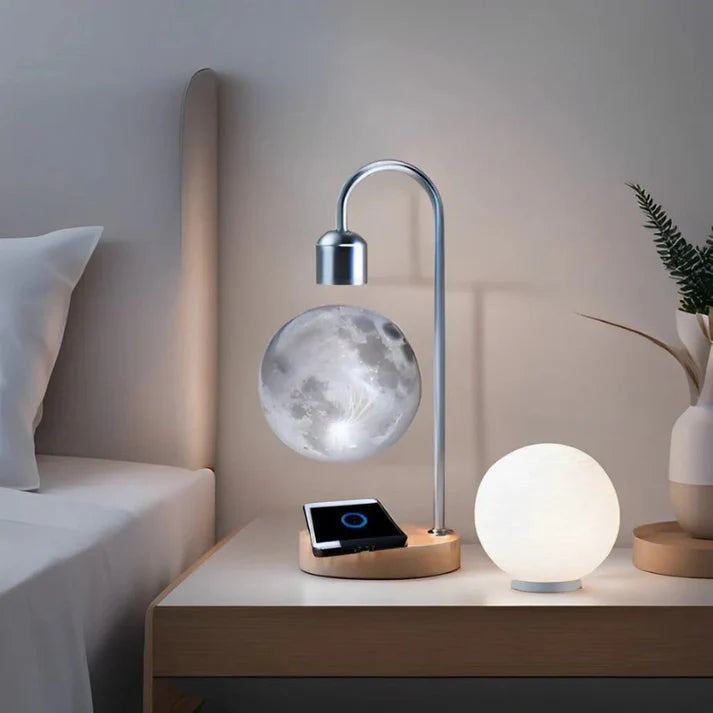 Levitating Wireless Charger Moon Lamp