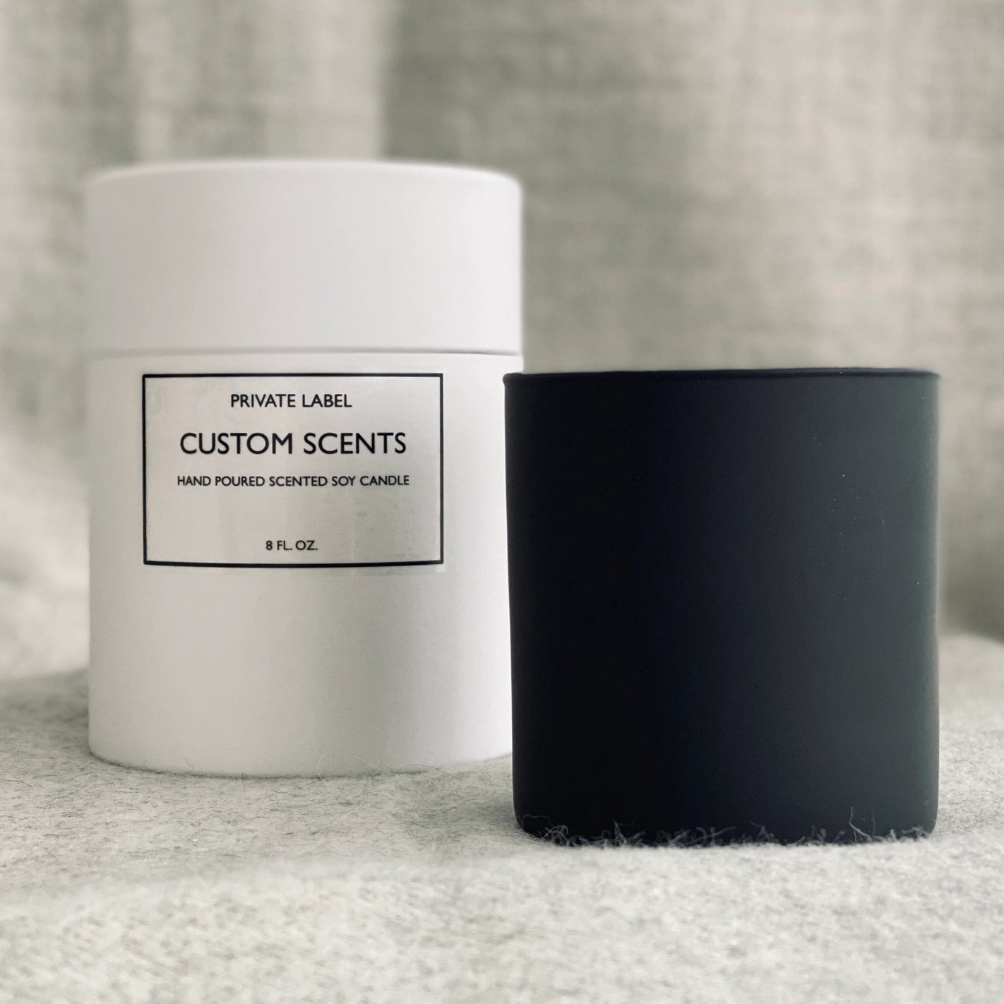 Matte Black Private Label Custom Candles