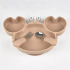 Silicone Crab Plate with Cutlery