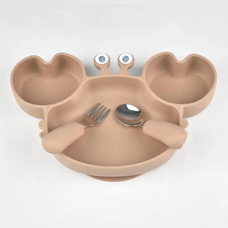 Silicone Crab Plate with Cutlery