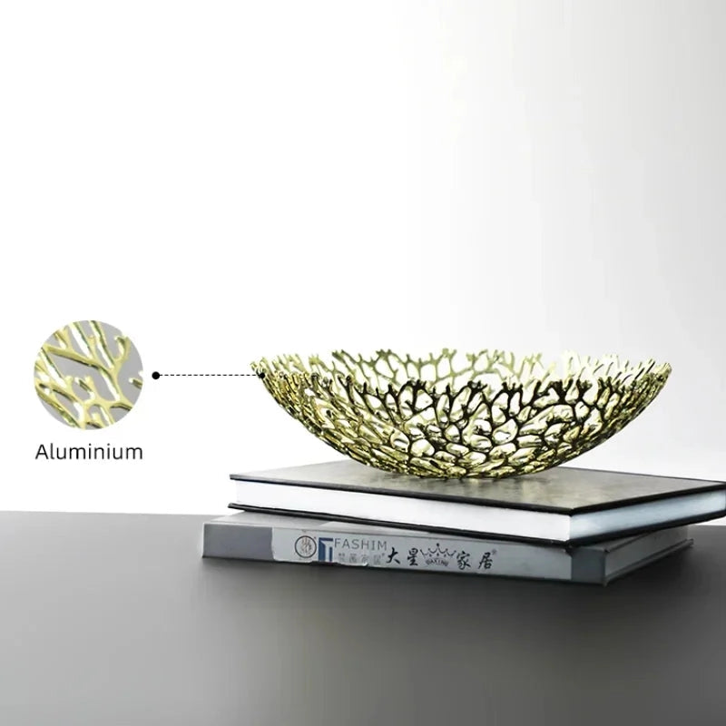 Metal Coral Decorative Bowl
