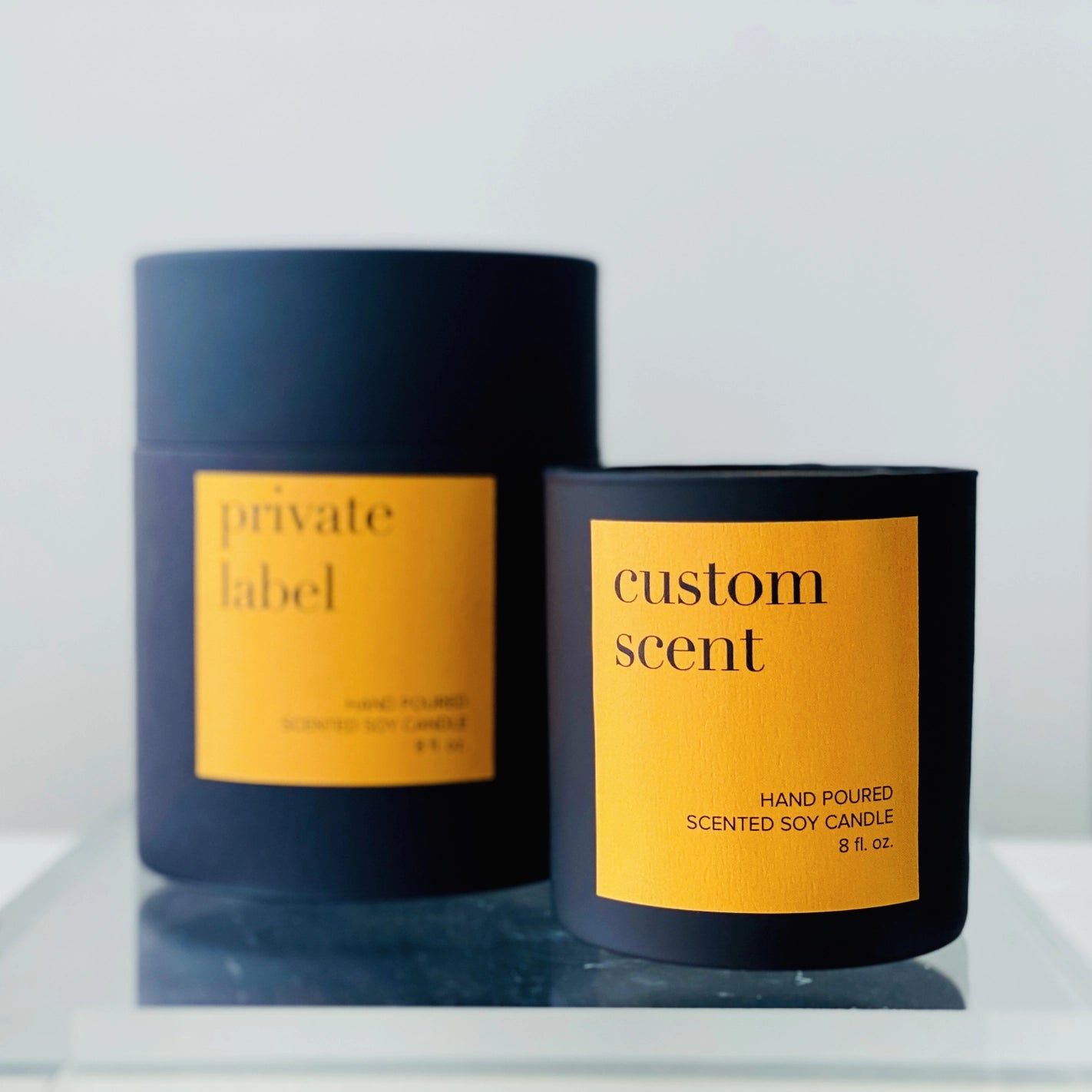 Matte Black Private Label Custom Candles