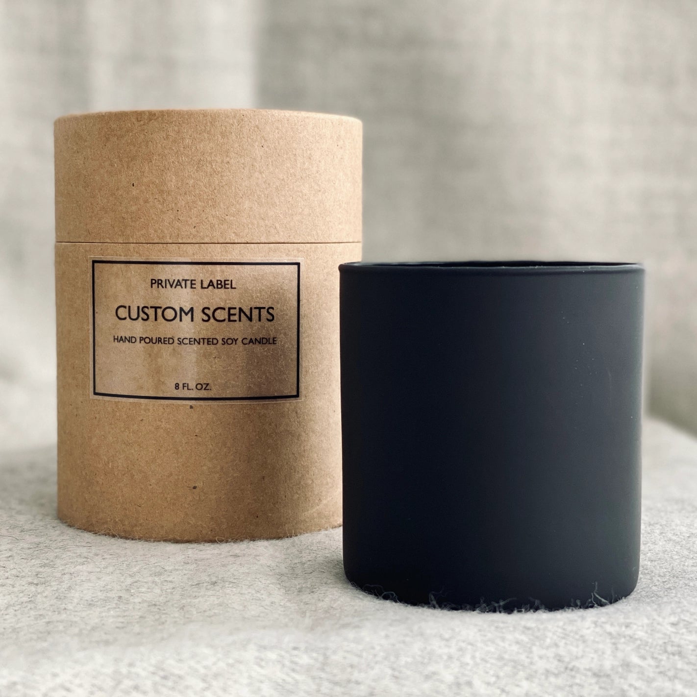 Matte Black Private Label Custom Candles