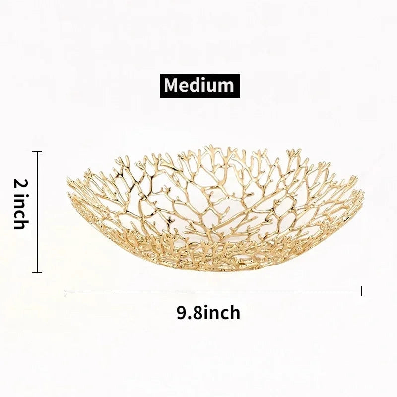 Metal Coral Decorative Bowl