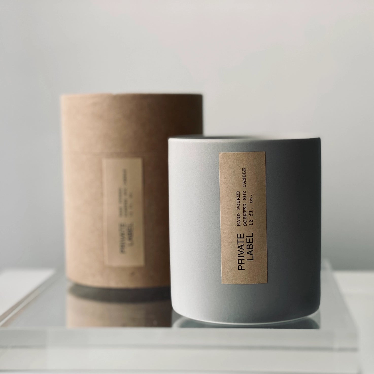 Private Label Concrete Ceramic Candles 12 oz