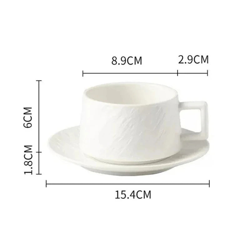 Ceramic Coffee Mug with Saucer