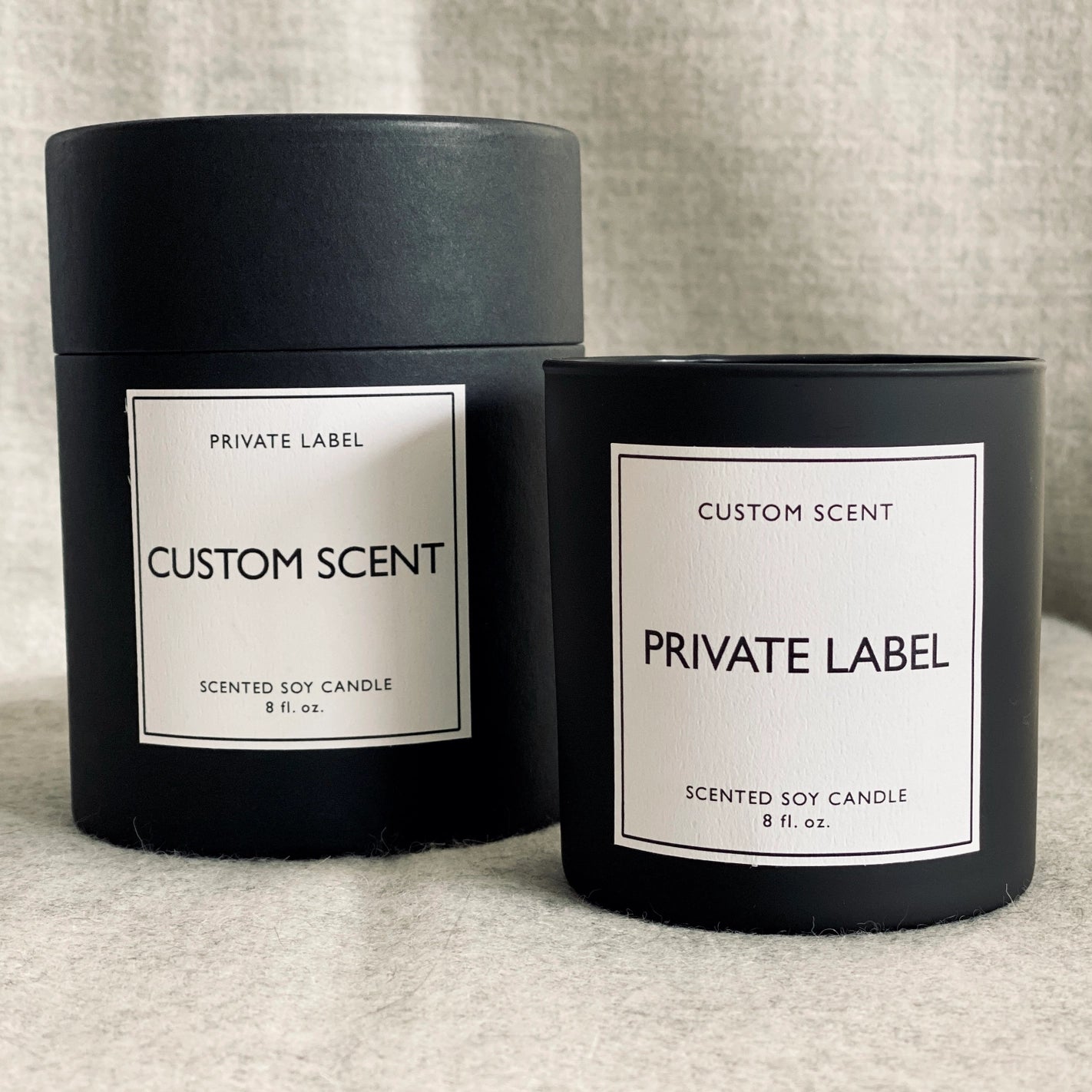 Matte Black Private Label Custom Candles