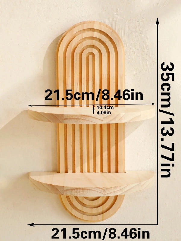 Geometric Wood Wall Mounted Shelf
