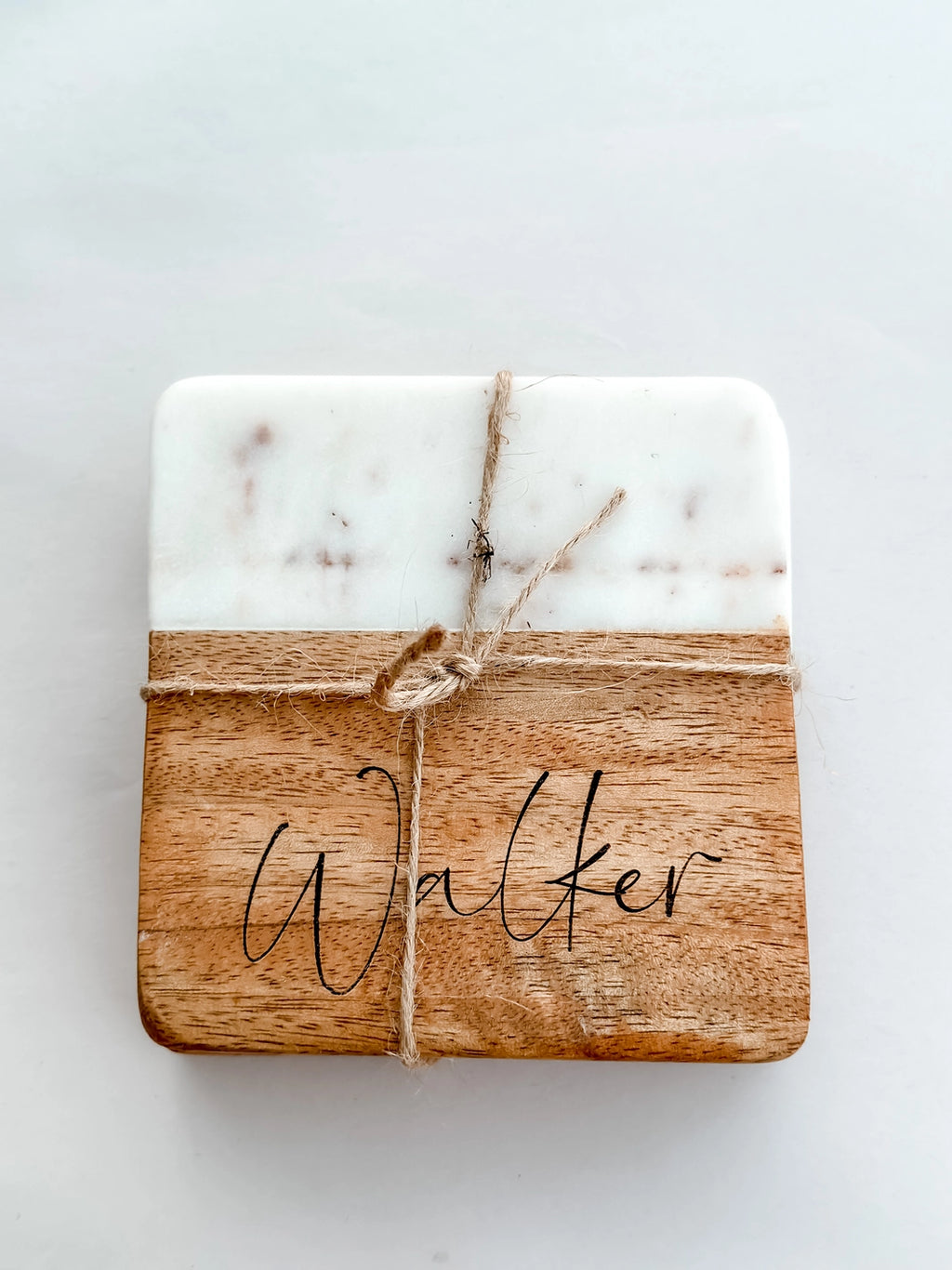 Wood/Marble Coasters (Set of 2)