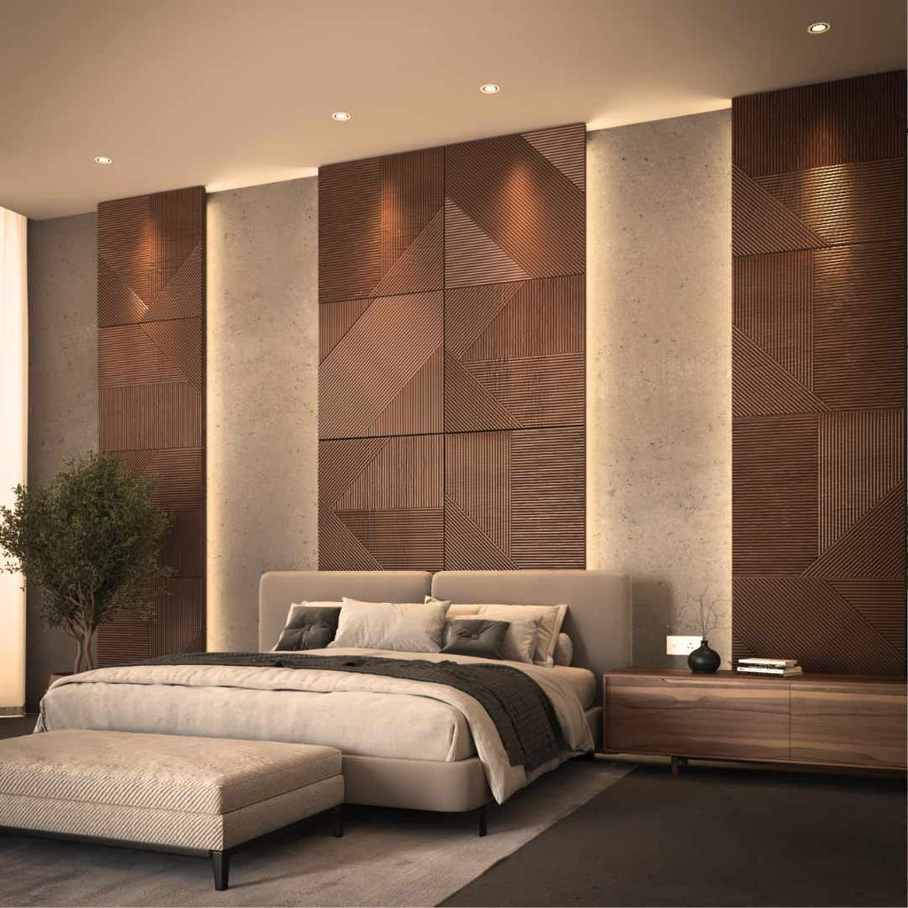3D Wood Wall Panels 4-Piece Set
