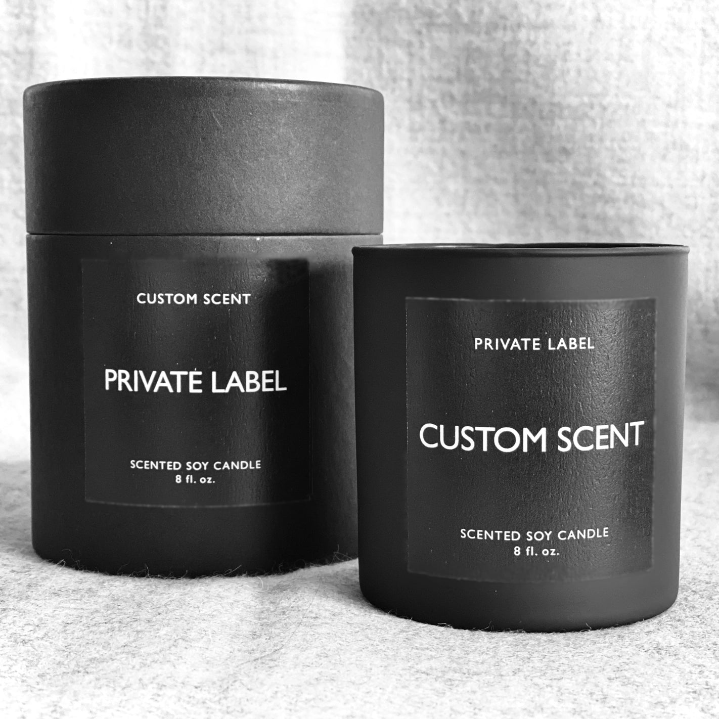 Matte Black Private Label Custom Candles