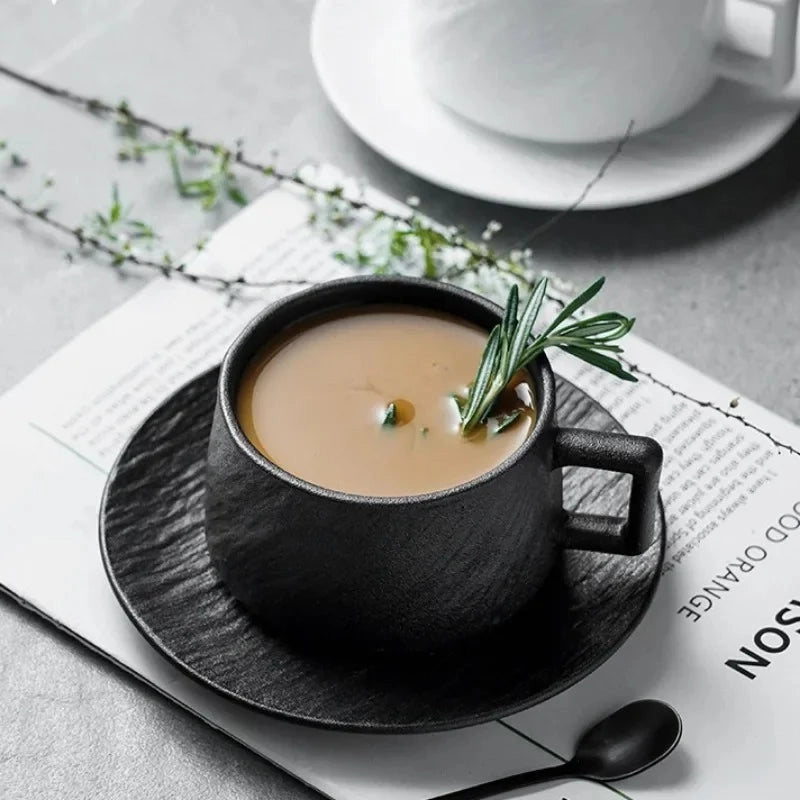 Ceramic Coffee Mug with Saucer
