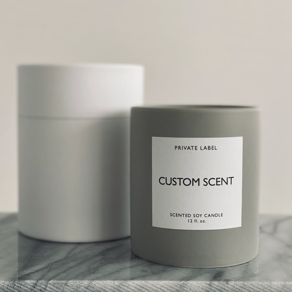 Private Label Concrete Ceramic Candles 12 oz