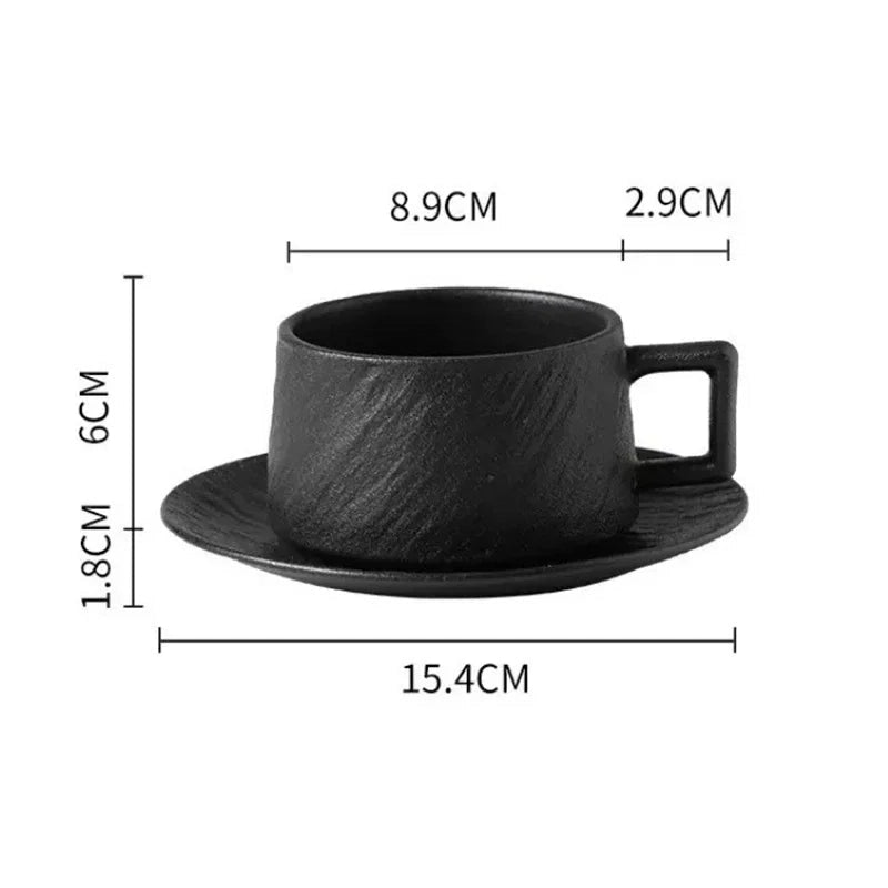 Ceramic Coffee Mug with Saucer