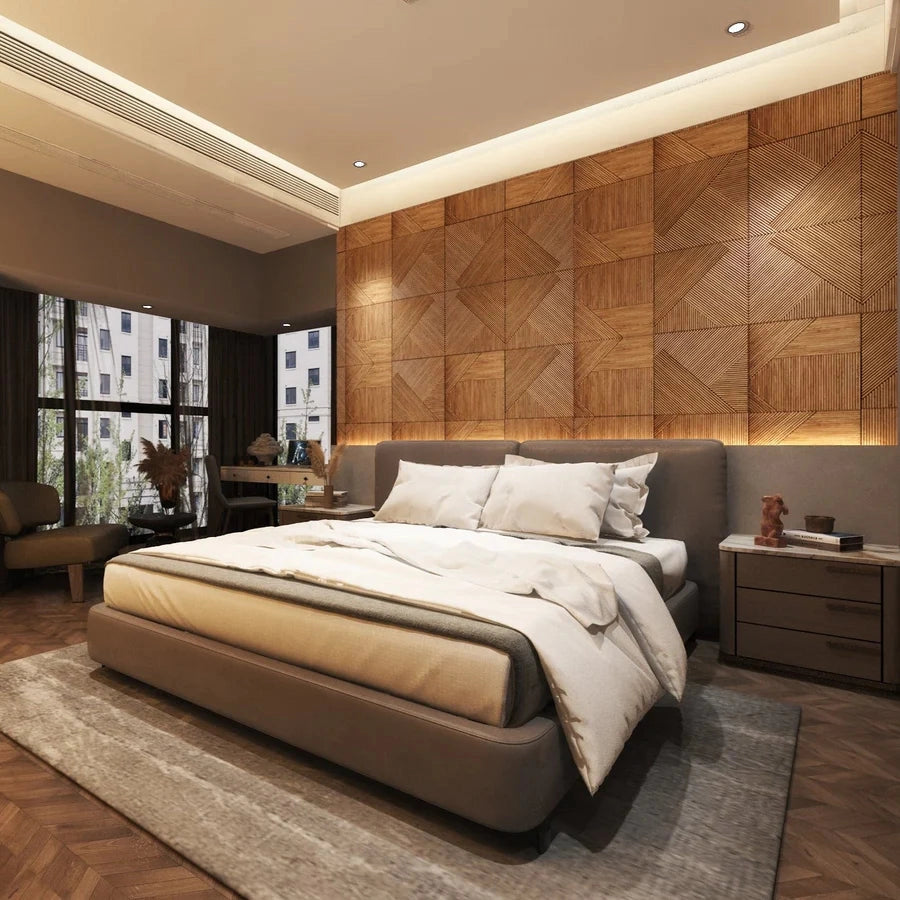 3D Wood Wall Panels 4-Piece Set