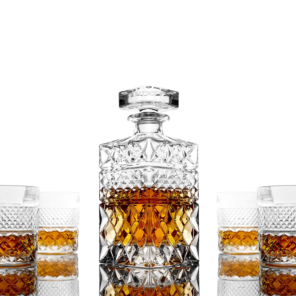 Whiskey Decanter with Glasses & Chilling Stones Gift Set