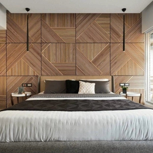 3D Wood Wall Panels 4-Piece Set