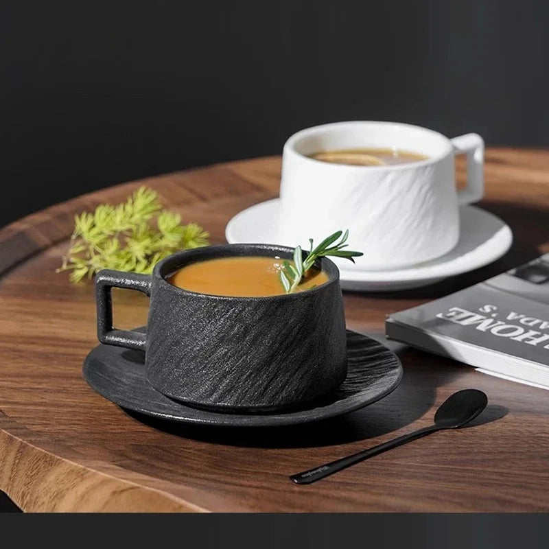 Ceramic Coffee Mug with Saucer