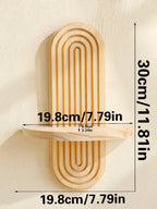 Geometric Wood Wall Mounted Shelf