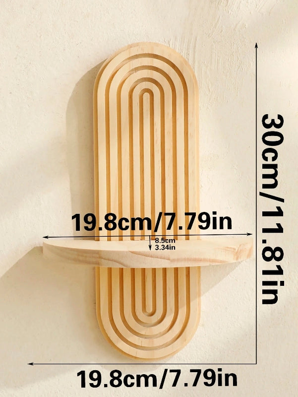 Geometric Wood Wall Mounted Shelf