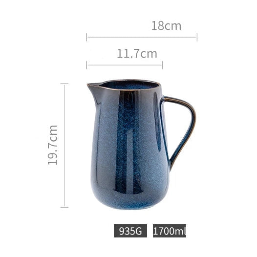 Laguna Kiln Blue Ceramic Pitcher