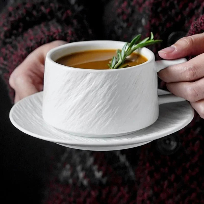 Ceramic Coffee Mug with Saucer