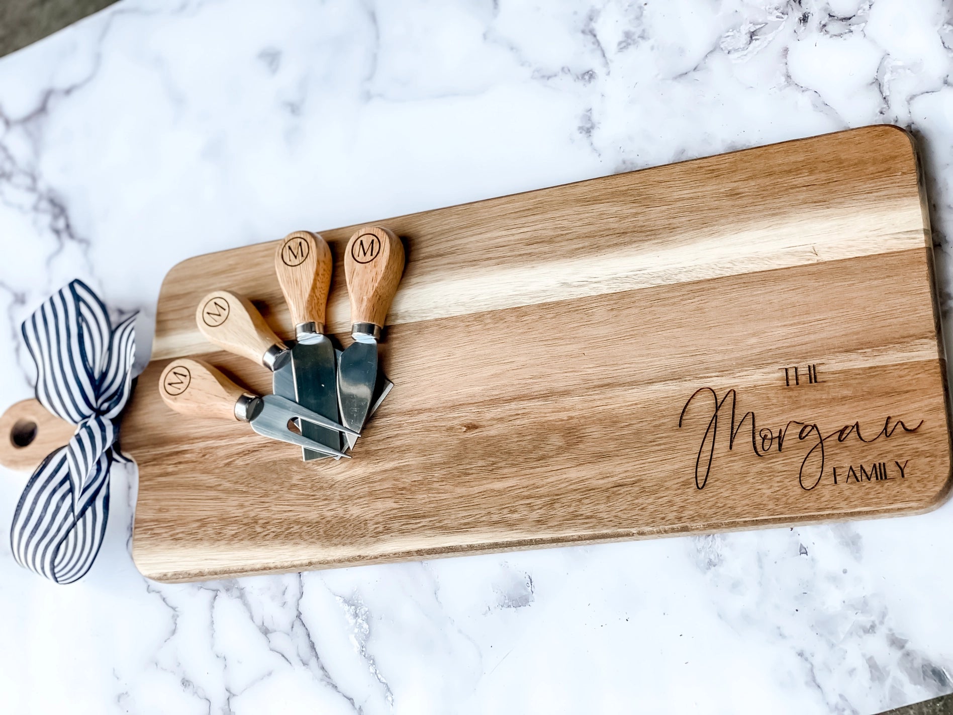 Personalized Acacia Board Charcuterie Gift Set